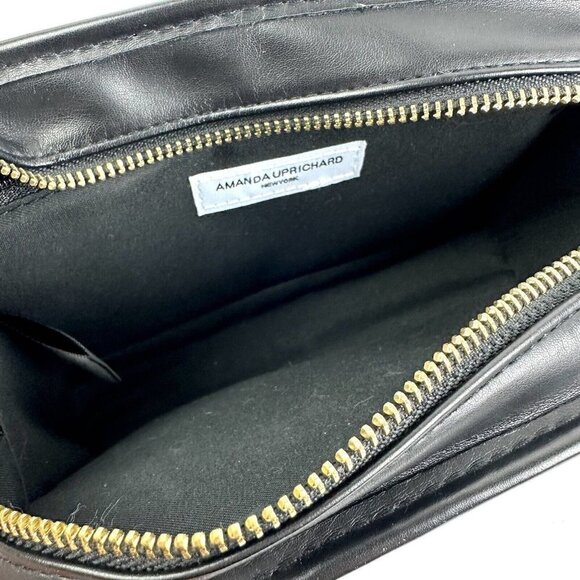 Amanda Uprichard Belt Bag Black Vegan Leather Gold Hardware Travel‎ Purse New - Picture 6 of 13